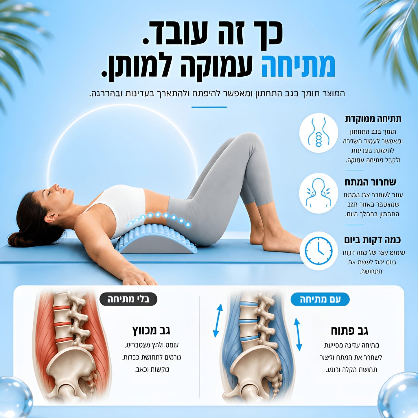 BackRvive™- פתרון טבעי לשחרור והקלה על גב כואב ותפוס